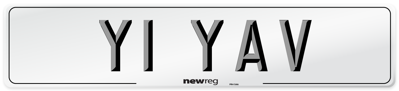 Y1 YAV Number Plate from New Reg